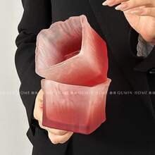 Estilo Ins Moda Clásica Creativa Hogar Dormitorio Hotel Oficina Cenicero de Cristal Glaciar Cenicero de Alta Gama Nicho Creativo Oficina Hogar Sala de Estar Ornamentos Hogar Oficina Cenicero (2 Piezas)