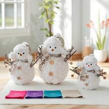 1 件粉色针织圣诞雪人装饰、桌面装饰、小型节日派对、感恩节和丰收装饰、万圣节和新年装饰品、驯鹿设计、适合家庭、卧室、办公室、节日派对装饰、圣诞装饰、雪人雕像、节日桌面雕像、新年装饰 - 金色 - 查看 11