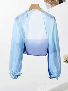 1 pezzo Sciarpa da donna vintage in chiffon di seta di anacardi ultra sottile per protezione solare - Blu-526 - Visualizzare 2