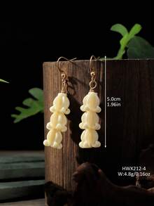 زوج من أقراط الزهور التاج الراتنجية البوهيمية الجديدة، مناسبة للارتداء اليومي وارتداء الشاطئ