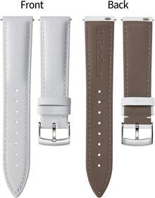 Correas de Reloj de Cuero de Liberación Rápida Correa de Reloj de Reemplazo de Piel de Calf Multicolor para Hombres y Mujeres 12mm 14mm 16mm 18mm 19mm 20mm 21mm 22mm - Blanco - Ver 2