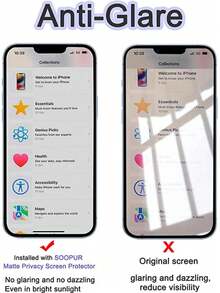 4Pcs Matte Privacy Ceramic Soft Film No Bubbles, Easy To Stick, No Fingerprints, Anti Fingerprint,Sturdy And Durable Compatible With IPhone/Compatible With Samsung Galaxy/Compatible With Xiaomi/Redmi/Compatible With Huawei/Honor/POCO Frosted Anti Peeping Screen Protector Soft Film Not Glass Screen Protection Essentials, Applicable To Daily Shield, Office, Home Privacy Screen Protector Phone Screen Protector Phone Accessories Waterproof Shockproof Anti-Fall Anti-Fall Scratch Resistant Full Cover - 4PCS Matte - View 10
