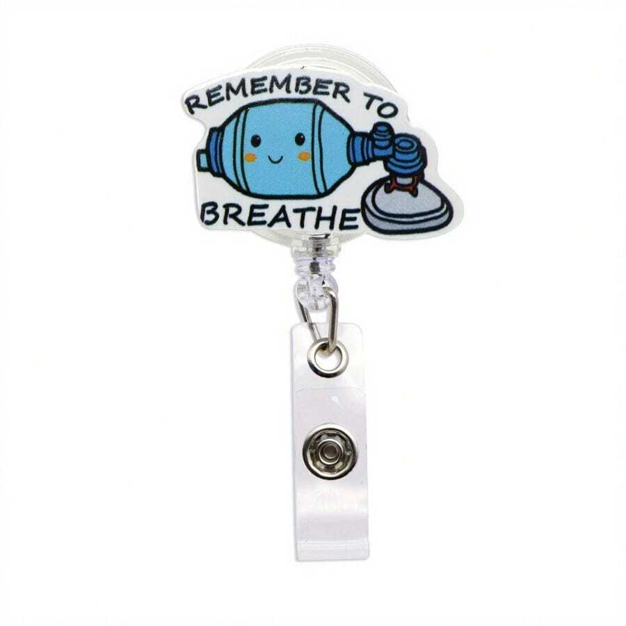 1個/3個可愛卡通風壓克力伸縮護理師識別證捲軸－「Breath」設計，適用醫療人員識別證套、辦公室使用｜趣味識別證捲軸夾，團隊禮物，女孩禮物，聖誕節、新年禮物，趣味禮物