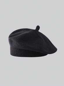 1pc Children's Solid Color Versatile Beret Hat, Adorable & Stylish Knitted Beanie For Infant Toddler, Suitable For Autumn/Winter Daily Wear - 1PC - View 11