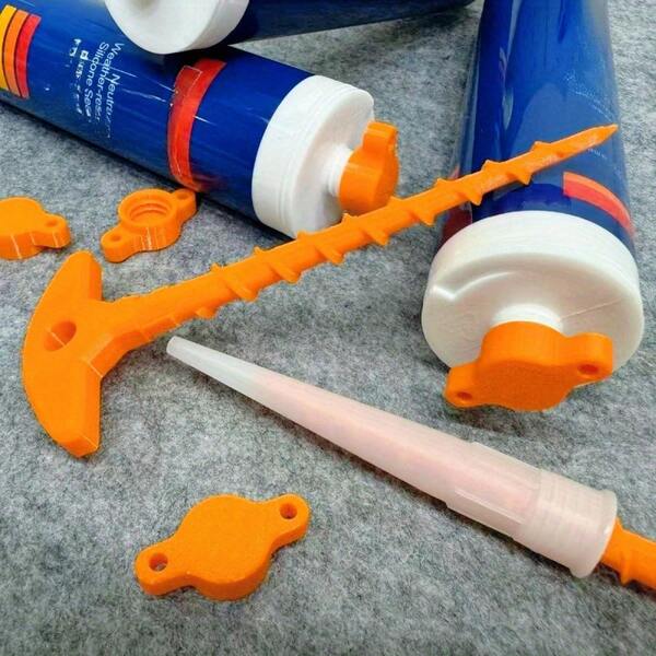 3pcs Silicone Sealant Sealing Cap,Glue Gun For Bathroom Sealing Cap,Silicone Sealant Nozzle Dredge Tool,Multi Tool,Drip-Free Caulking Gun Sealing Cap,Silicone Sealant Gun ,Diy Tools,Silicone Sealant Gun Accessories,For Home Repairs, Bathroom Waterproofing,Tools For Men