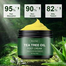 2pcs Tea Tree Oil Foot Cream, Rich In Vitamins E, Aloe Vera & Peppermint, Moisturizes Dry, Rough & Cracked Skin, Softens And Smooths, Long-Lasting Fresh Scent, Formula, Non-Irritating For Men, Women, And Pets, AllseasonsFoot Care | Refreshing Footwear | Nourishing Formula - Nhiều màu - Xem 7