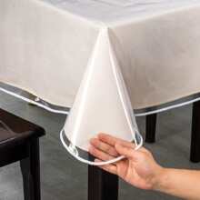 1 块透明桌布，多功能矩形/方形设计，适用于餐桌和厨房餐桌，易于清洁