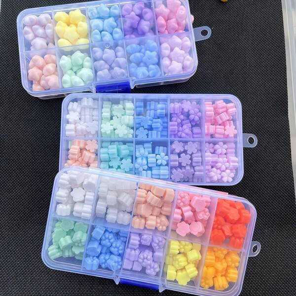1 caja de perlas de lacre, diseños de pata de gato, trébol, pentágrama, set de perlas de lacre de colores macaron con caja de almacenamiento, adecuado para sobres, sellos, festivales de primavera, bodas, regalos de cumpleaños