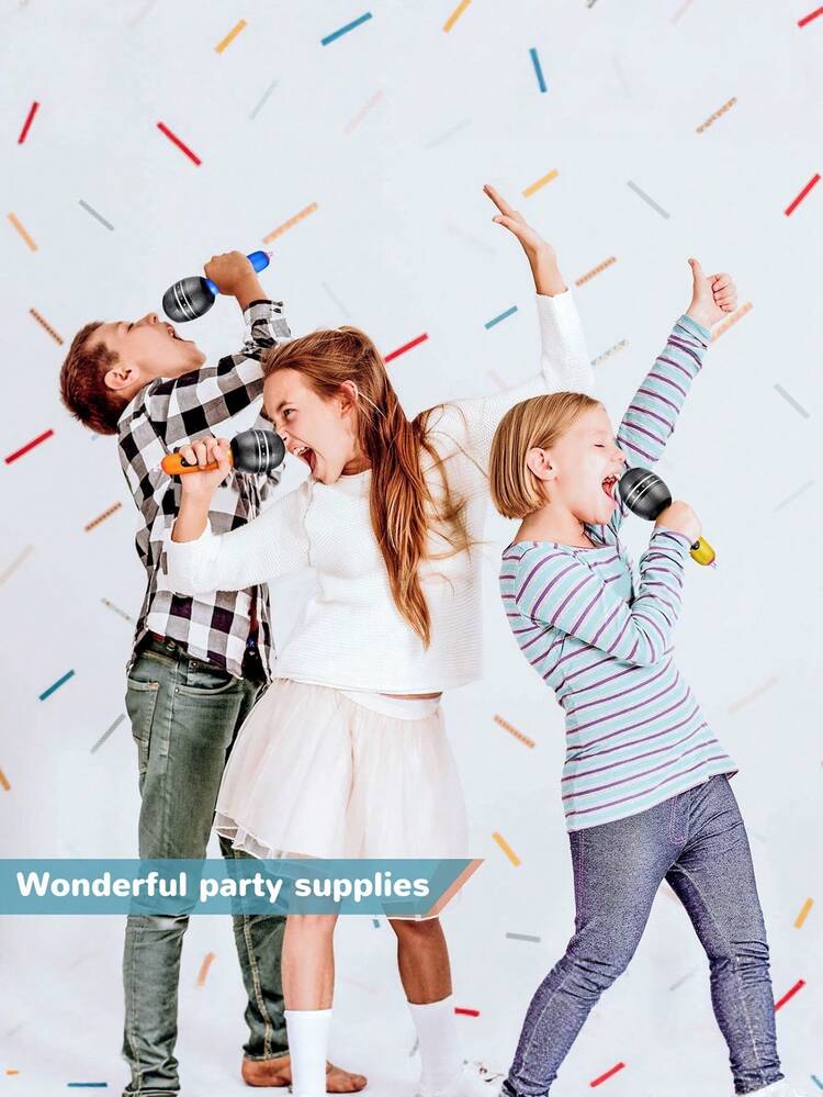 6 Pieces Inflatable Microphones For Parties 9. 4 Inch Blow Up Plastic Fake Microphone Props Toys For Musical Sing Concert Karaoke 80s 90s Party Cosplay Stage Decoration Supplies - Multicolor - View 5