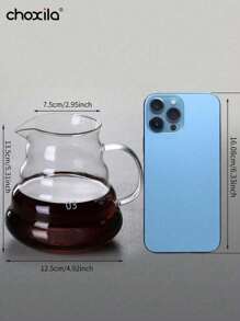 choxila 1 件套咖啡壶，适用于手冲咖啡机，玻璃咖啡壶，云形透明咖啡壶带盖，学校用品，沙特国庆日