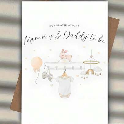 1pc Cute Welcome Newborn Greeting Card, Perfect For Birthdays, Pregnancy Celebrations And Expecting Gifts For New Parents, Festive Stationery | Elegant Titles, Gifts For New Parents (12x17cm)/(4.72x6.7in)