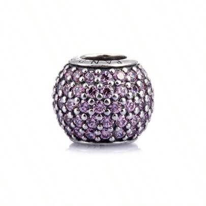  Pulsera con cuentas rosa brillante PANDORA, cuentas DIY, cierre fijo 791051PCZ