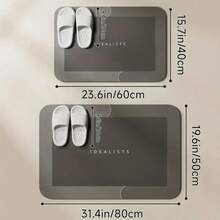 1pcs Combination Set Fast Drying Non-Slip Diatomaceous Bath Mat For Bathroom And Shower - Super Absorbent Soft Carpet With Outdoor And Indoor Use - Home Decor And All Season Decor Bathroom Decorations. - Dark Gray - View 2