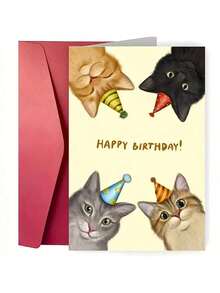 Festive Birthday Greetings: Humorous Cat Image Card - Perfect For Any Friend's Special Day,Christmas - Multicolor - View 6