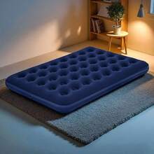 QUEEN-SIZE Inflatable Mattress Camping Air Bed - Navy Blue - View 4