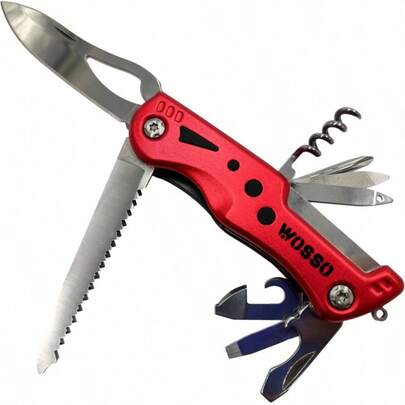 Mehrzweck-Taschenmesser, 12-in-1-Multifunktions-Klappmesser, kleines Werkzeug für Camping, Wandern und Heimreparatur, kompaktes und langlebiges Design