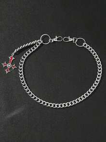 1pc Men's Cross Chain Pants Accessory, Suitable For Halloween, Punk Style, Women's Waist Decor Chain, Versatile Daily Wear Autumn-Winter Accessories Halloween Costume,Suitable For Teens, Youth,Men,Casual, Outdoor, Athletic, Vacation, Graduation Gifts, Birthday, Daily Wear - A - View 2