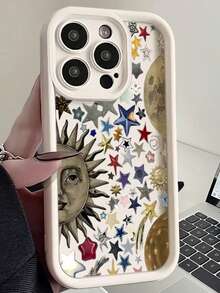 Star Sun Emoticon Phone Case Suitable For Compatible With Iphone17,16, 15, 14, 13, 12, 11, PRO MAX,16e As Well As X, XS, PLUS, Galaxy S22/23/24 Ultra/FE+ - 彩色 - 查看 1