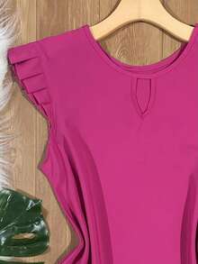 Women's Fashion Crepe Tank Top - Hot Pink - View 2