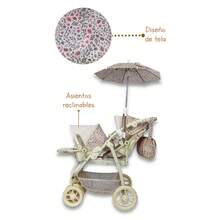 Carriola para Muñecas Diseño Moderno New Noni Modelo IS-9662 D Cochecito Plegable de Juguete para Niñas Accesorio para Juego de Rol y Simulación Ligero y Portátil Regalo Ideal para Cumpleaños y Fiestas - Caqui - Ver 3