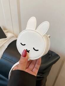 1个可爱女孩精致高端卡通兔子迷你斜挎包，带有小熊图案，时尚清新亮丽的颜色，青春迷人的女孩风格，可斜挎，可调节肩带，休闲又不失时尚，适合外出，也是送给朋友的好礼物。 - 卡通迷你斜背包 - 查看 8