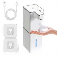 DONASIRA Dispensador de sabonete em espuma sem toque, Dispensador automático de sabonete líquido, Dispensador de sabonete de cozinha, Novo dispensador de sabonete quadrado com janela de visualização, Oferecendo opções de líquido e espuma, Montado na parede ou na bancada, Carregamento USB tipo C unificado, 4 volumes de líquido ajustáveis, Adequado para escritório, hotel, casa, escola e outros cenários - preto ou branco - Ver 16