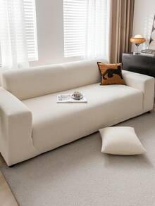 1pc All-Season Stretchy Sofa Cover, Anti-Slip Full Coverage Sofa Seat Cushion Slipcover, Machine Washable Dust-Proof Sofa Blanket, Pet-Friendly For Bedroom, Office, Living Room, Single/2/3/4 Seater - Beige - View 8