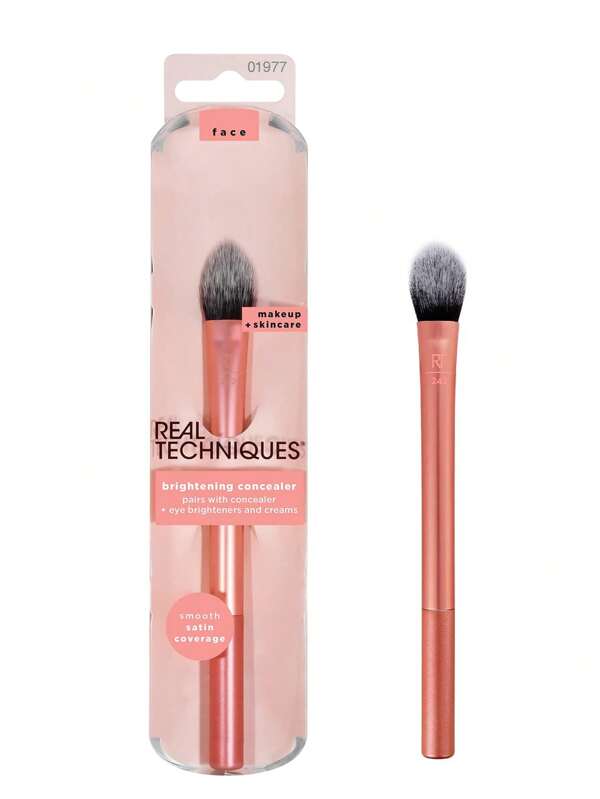 Real Techniques Pinceau correcteur maquillage Brightening de Real Techniques, pinceau patte de chaton viral qui masque les cernes et les imperfections, couvre les cernes, pinceau 242, idée de cadeau, 1 pièce