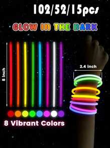 02 PCS Glow Sticks Bulk Party Pack - 8 Inch Glow Bracelets & Glow Necklaces , Ultra Bright Glow In The Dark Party Supplies - Glow Party Decorations , Glow Sticks Bulk Fornew Years Eve Party Supplies, Party Favor, Birthday, Music Festival , Neon Party Favors, Wedding, Bachelorette, Party Decorations