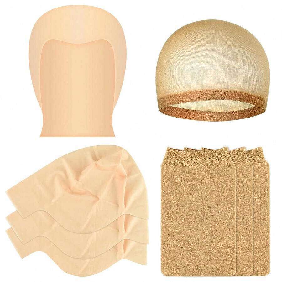 Bald Cap Halloween, 2Pcs Nylon Wig Caps 2Pcs Latex Makeup Bald Cap Adults Women Men Costume Accessory Theme Halloween Party Cosplay - Style a - View 1