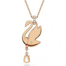 SWAROVSKI SWAN Mặt dây chuyền hình thiên nga thanh lịch mới, Dây chuyền bạc dành cho nữ, Ngày của Mẹ, Giáng sinh, Bạn gái, Quà tặng sinh nhật - màu đen - Xem 4