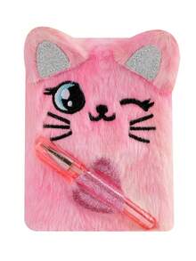 1 st barns söt katt och hund mini anteckningsbok med pennficka bärbar liten dagbok student presentbok