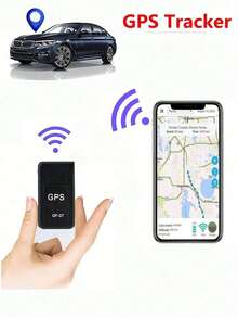 Mini GF-07 迷你 GPS 追蹤器，適用於汽車/寵物/車輛，GSM/GPRS/GPS 即時追蹤防盜防丟定位器，強磁吸附，SIM 卡資訊定位（無需 APP） - 黑色 - 查看 2