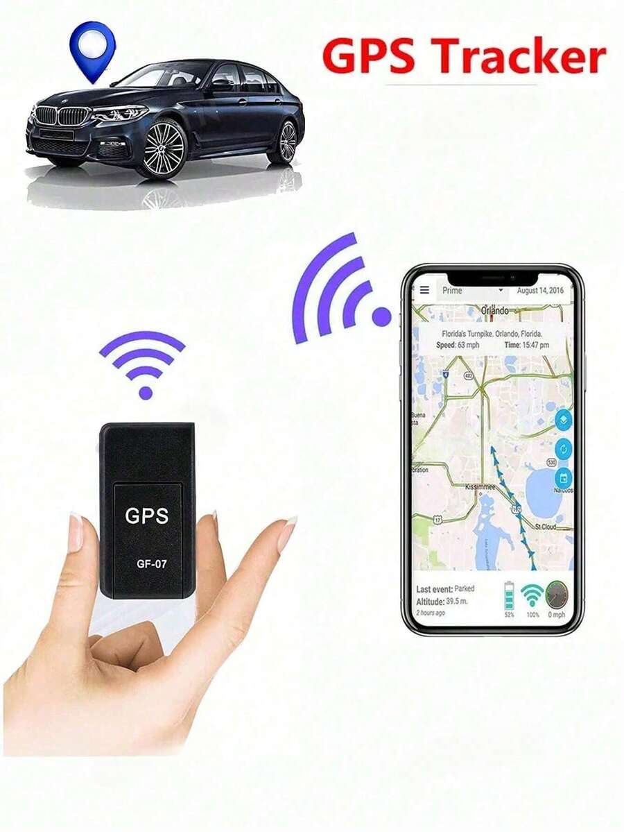 Mini GF-07 迷你 GPS 追蹤器，適用於汽車/寵物/車輛，GSM/GPRS/GPS 即時追蹤防盜防丟定位器，強磁吸附，SIM 卡資訊定位（無需 APP）