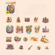 20 piezas/paquete, Pegatinas de graffiti, Material resistente al agua, Tema de personajes retro, Adecuado para decorar fundas de teléfono, portapapeles, álbumes de fotos, tarjetas postales, cuadernos