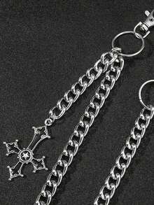 1pc Men's Cross Chain Pants Accessory, Suitable For Halloween, Punk Style, Women's Waist Decor Chain, Versatile Daily Wear Autumn-Winter Accessories Halloween Costume,Suitable For Teens, Youth,Men,Casual, Outdoor, Athletic, Vacation, Graduation Gifts, Birthday, Daily Wear - A - View 6