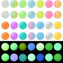 40/100pcs Random 12/15mm Glow-In-The-Dark Silicone Beads, Colorful Luminous Round Bubble Gum Beads For DIY Crafts