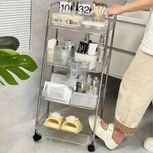 4-Tier Transparent Storage Cart - 360° Swivel Casters, Easy No-Tool Assembly, Space-Saving For Home, Office, Kitchen, Bathroom Multi-Purpose Organizer - Cosmetics, Snacks, Books, Tools Storage, Sturdy Frame Design, Durable Construction, Home Organization Essential - Multicolor - View 2