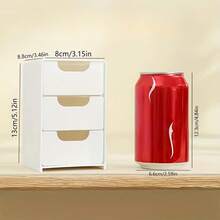 1/2 件白色三层塑料抽屉整理盒 - 设计小巧可爱，适用于文具、发夹、珠宝和化妆品 - 非常适合办公桌和家庭整理，多用途存储解决方案，简约桌面整理器，耐用塑料，办公桌整理器及配件，女士珠宝盒收纳整理器旅行必需品返校宿舍收纳秋季装饰