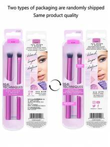 Bộ cọ trang điểm mắt Real Techniques Eye Shade & Blend, dùng cho phấn mắt và kẻ mắt, dụng cụ trang điểm tạo hình và định hình lông mày, tạo vẻ ngoài trang điểm sắc nét, thuần chay và không thử nghiệm trên động vật, 2 chiếc. - Màu Hồng Tươi - Xem 10