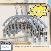 2PCS Black Metal Leggings Hangers With 20 Clips - Space-Saving Closet Organizer For Yoga Pants, Skirts, And More - Durable Carbon Steel Design, No Assembly Required, Perfect For Small Spaces Like Dorms And Bedrooms, Clothes Hangers - 2pack Dark Green - View 13