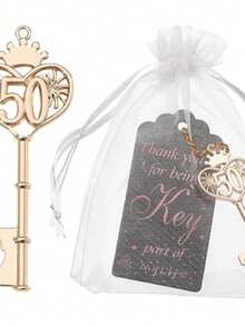 24 pezzi Apribottiglie a forma di chiave, regali per feste di compleanno di 15, 18, 21, 30, 40, 50, 60, 70, 80, 90, 65, 75, 85 anni, regali apribottiglie per birra, regali commemorativi per anniversari, decorazioni per feste, forniture per feste di Ognissanti e Natale - Multicolore - Visualizzare 4