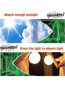 Glow In The Dark Spider Web Halloween Fake Spider Web White Stretch Spider Webs, Halloween Decoration, Cobwebs For Creepy Halloween Home And Party Indoor And Outdoor Decor