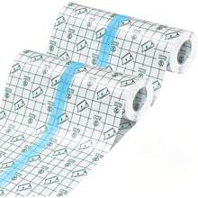 2 卷防水绷带，透明弹力创可贴，防水敷料膜，纹身后护理皮肤保护，游泳和淋浴透明膜（15 厘米 X 2 米）