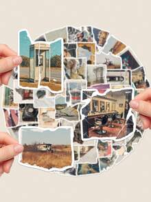 50pcs Graffiti Rip Photo Stickers Personalised Art Design Patterns For Notebooks Office Supplies & Accessories Decorations Self-Adhesive Decals Non-Repeating Great For Holiday Gifts And Christmas Halloween! - Multicolor - View 7
