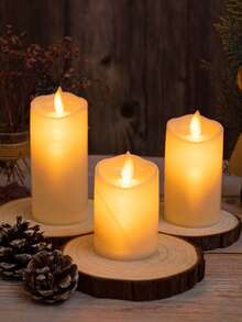 1 pièce Bougie LED brillante à mèche oscillante simulée avec pile, bougie électronique pour décoration de mariage, fiançailles, proposition, festival et anniversaire, bougie sans flamme à piles, plus léger de décoration d'intérieur, bougies de mariage, bougies de vœux - Huang Guang - Voir 2