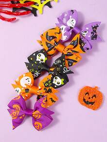 10/20pcs Halloween Bows Hair Clips Decorative Hair Accessories For Girls(Random Color) - Multicolor - View 8