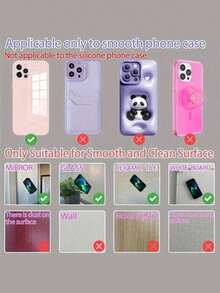 1pc Silicone Phone Sticky Grip Handle, Suction Phone Case Stand, Hands-Free Sticky Phone Handle For Selfie And Video, Mobile Finger Grip Stand - Multicolor - View 2