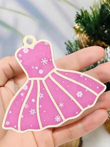 Adorno colgante decorativo de madera de una sola capa con diseño de copo de nieve de 10cm*8.4cm, agrega un ambiente festivo, se puede colgar en el árbol de Navidad, dormitorio, sala de estar, ventanas, espejo retrovisor, chimenea y otros lugares deseados, disponible en 4 colores (rojo, rosa, azul, amarillo)