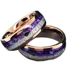 Stainless Steel Ring With Inlaid Silver Foil And Carbon Fiber, Domineering Design For Men Classic Rose Gold Stainless Steel Wedding Band For Men, Arrow Inlay Design, - Multicolor - View 3